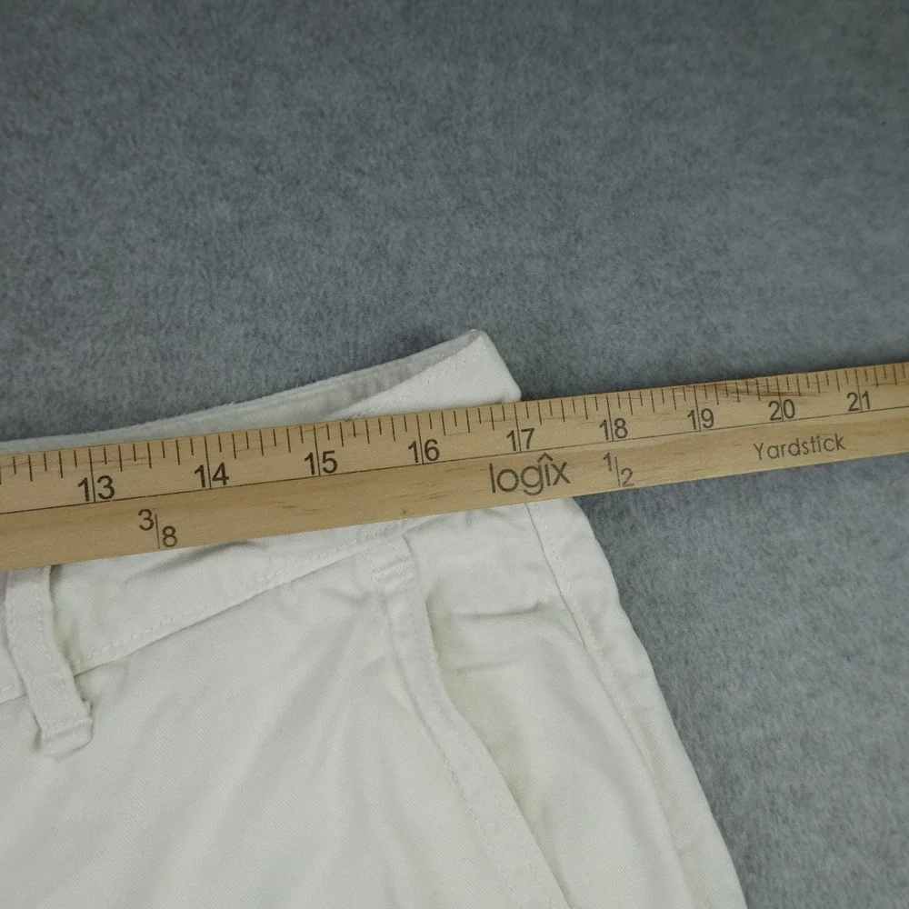 Abercrombie & Fitch Shorts Mens 33 White Classic Chino Cotton Flat Front